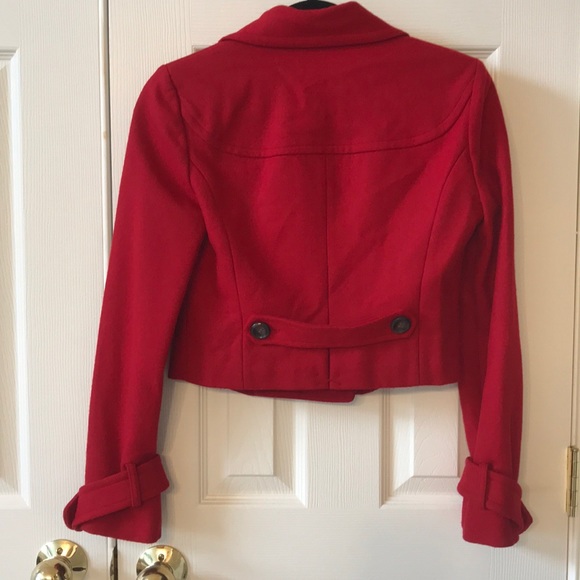 Gorgeous Red Double Breasted Wool Blend Jacket - Picture 4 of 7